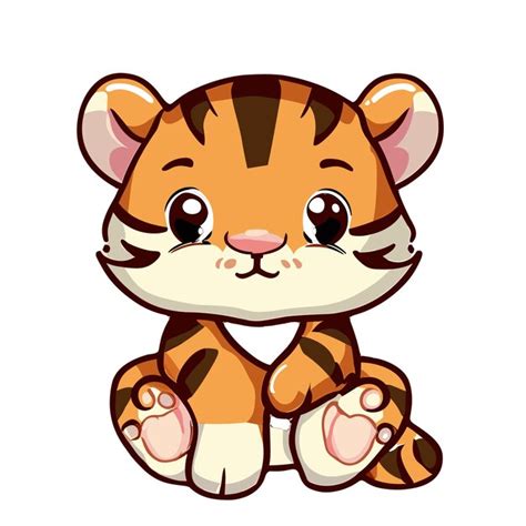 Premium Photo Vector Cute Baby Tiger Cartoon Character