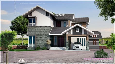 Square Feet Sloping Roof House Elevation Kerala Home Design Jhmrad