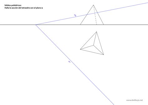 Sección plana de un tetraedro con un plano oblicuo en sistema diédrico
