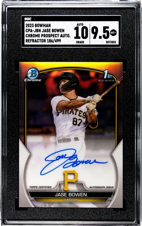 2023 Bowman Chrome Jase Bowen Refractor Auto 499 CPA JBN SGC 9 5 EBay