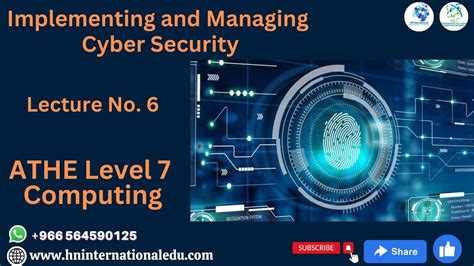 Implementing And Managing Cyber Security Lecture No 06 ATHE Level 7