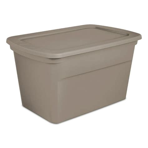 Sterilite 30 Gallon Plastic Stackable Storage Tote Container Box Taupe