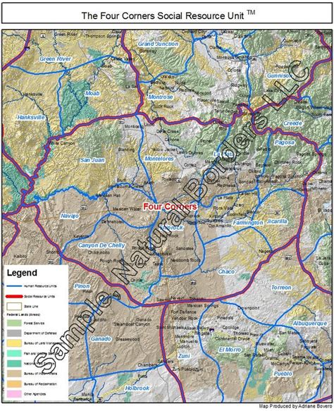 Four Corners map - Social Resource Units of the Western USA