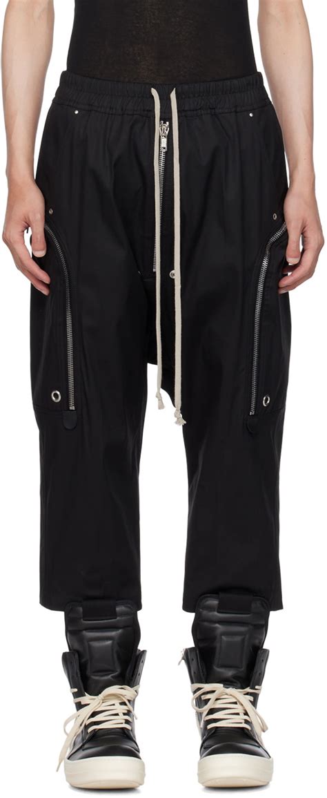 Rick Owens Black Bauhaus Bela Cargo Pants Rick Owens