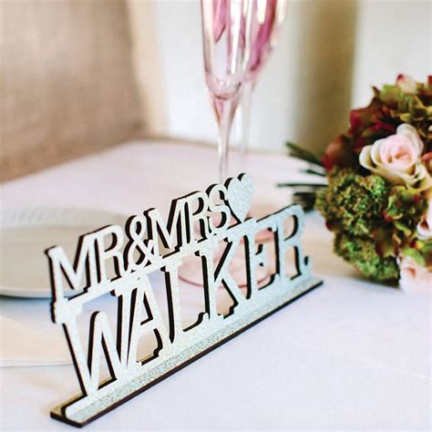 Centerpiece Mr And Mrs Wedding Sign Personalised Keepsake Top Table