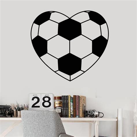 Vinyl Wall Decal Art Soccer Ball Heart Player Fan Stickers Unique Gift — Wallstickers4you