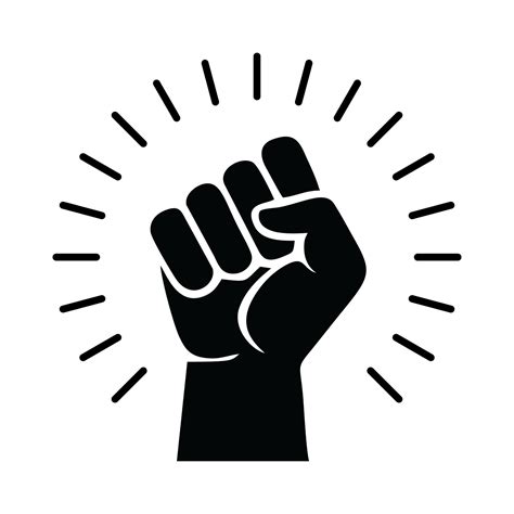 Raised Fist Icon Symbol Of Victory Strength And Solidarity Empower Courage Strong Power