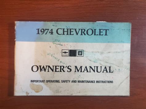 1974 CHEVROLET CAPRICE IMPALA OWNERS MANUAL ORIGINAL GUIDE BOOK EBay