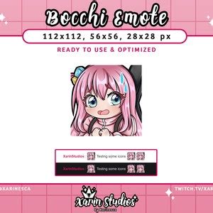 Bocchi Nervous Emote for Twitch / Discord / Youtube / Stream Emotes - Etsy