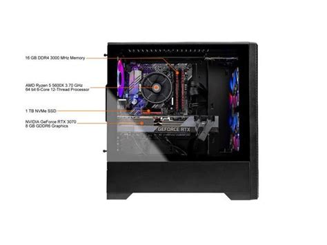 Skytech Blaze 3.0 Gaming PC Desktop - AMD Ryzen 5 5600X 3.70 GHz, RTX ...