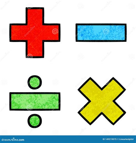 S Mbolos Retros Da Matem Tica Dos Desenhos Animados Da Textura Do