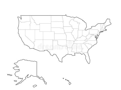 Blank Map Of USA United States Of America In Colors Of Rainbow