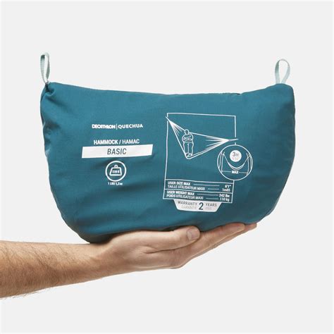 Basic Hammock 1 Person 300 X 150 Cm Teal Blue Quechua Decathlon