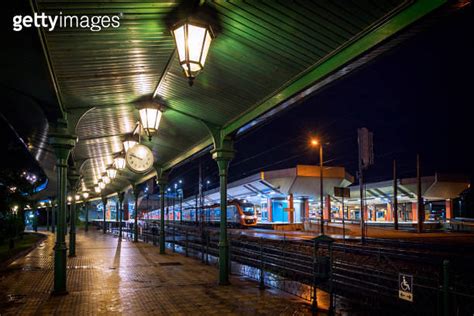 The Retro And Modern Railway Station In Krakow By Night Poland