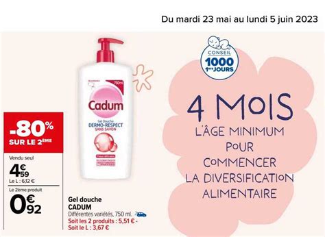 Promo Gel Douche Cadum Chez Carrefour Icatalogue Fr