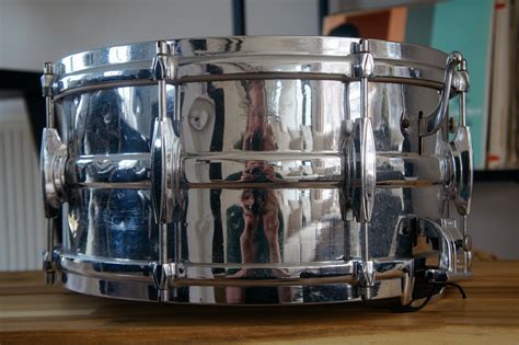 Vintage 1940s Premier Dominion Major Chrome Over Brass 14x6 5 Snare Drum More Drums