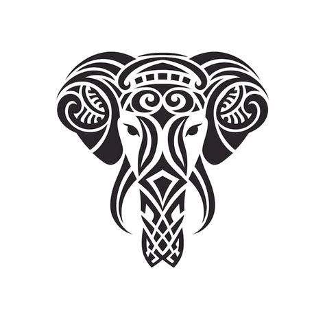 Premium Ai Image Elephant Head Celtic Symbol Tribal Tattoo Design