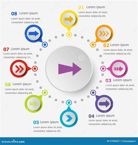 Infographic Template With Arrow Icons Stock Vector Illustration Of