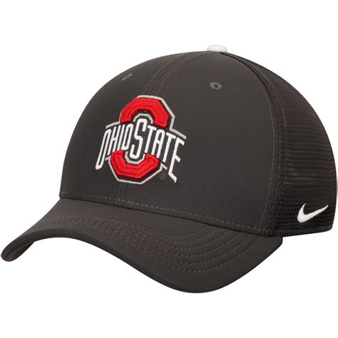 Ohio State Buckeyes Nike Swoosh Performance Meshback Flex Hat Anthracite