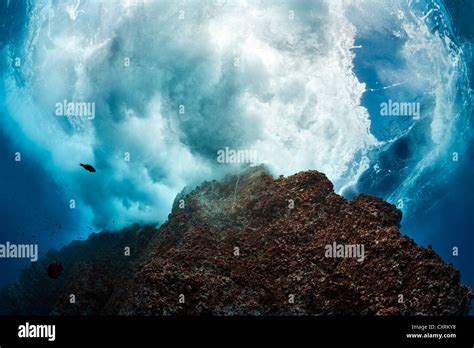 Towering Rock Bathed In Waves Cliff Roca Partida Revillagigedo