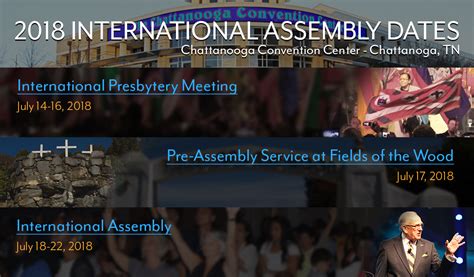 Historic 100TH INTERNATIONAL CoGoP ASSEMBLY DATES 2018 2020 All