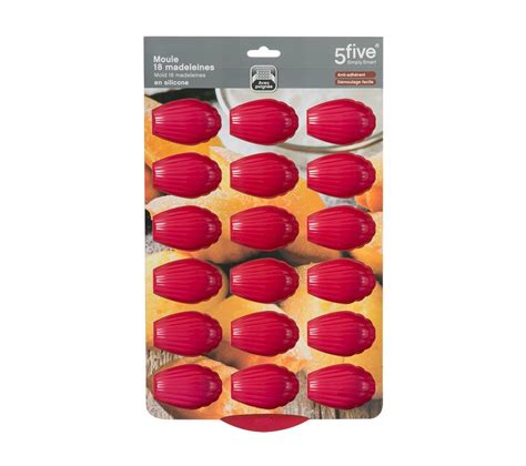 Moule 18 Madeleines Silicone silipro 32cm Rouge Moule à gâteau