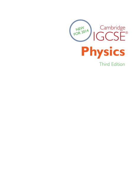 Solution Physics By Tom Duncan Heather Kennett Cambridge Igcse 3rd