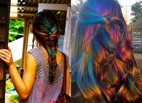 Oil Slick Hair Colors Pastel For Brunettes Hairstyles Haircuts And