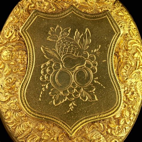 Antique Victorian Large 18 Carat Gold Silver Fruit Locket Circa 1880