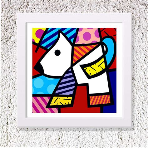 Kit 4 Un Quadros Romero Britto Pop Art Moldura E Vidro R 129 49