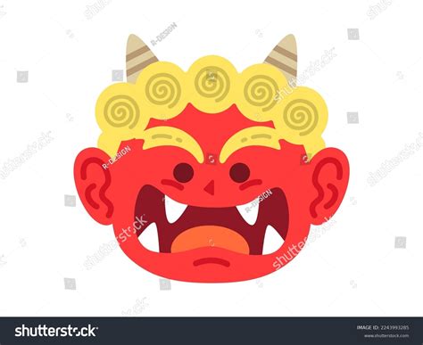 Illustration of red demon face. - Royalty Free Stock Vector 2243993285 ...