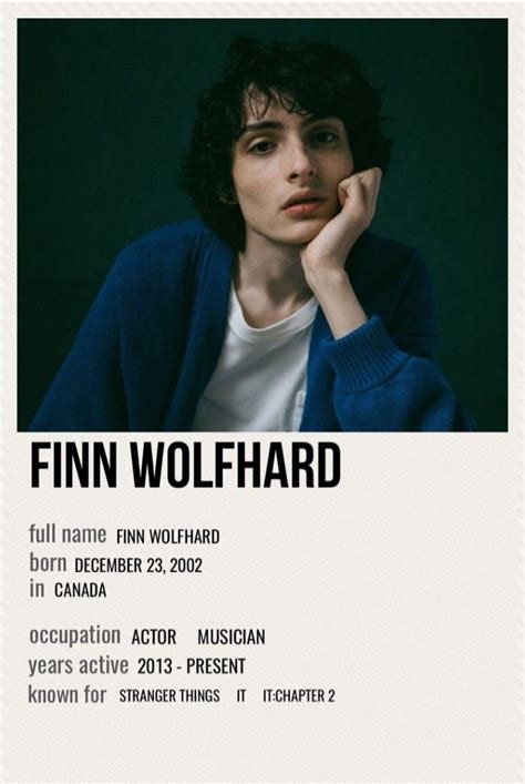 FINN WOLFHARD POSTER | Finn stranger things, Movie card, Finn