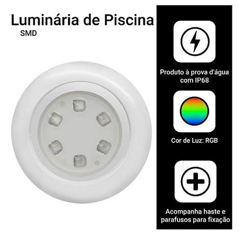 Lumin Ria Led Piscina Luz Rgb Leds V Ip Sustenta Led A Maior