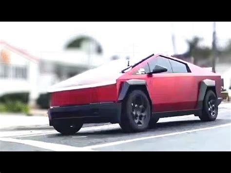 Tesla Cybertruck In Sexy Red Youtube