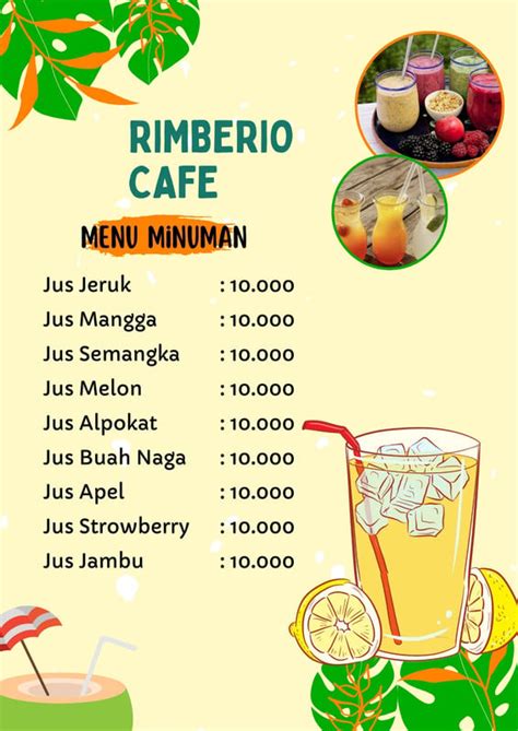 Gratis Download Contoh Menu Cafe Aesthetic Canva