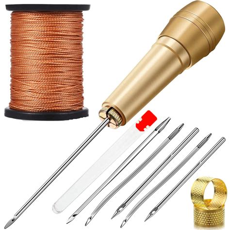 Leather Sewing Kit DIY Leather Sewing Awl Needle With Copper Handle Set