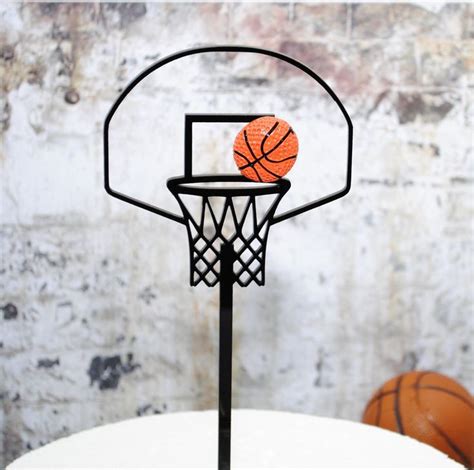 Acrylic Basketball Hoop Cake Topper D Basketball Cake Topper Curved Or