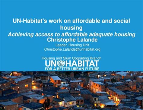 Pdf Un Habitats Work On Affordable And Social Housinghousing And