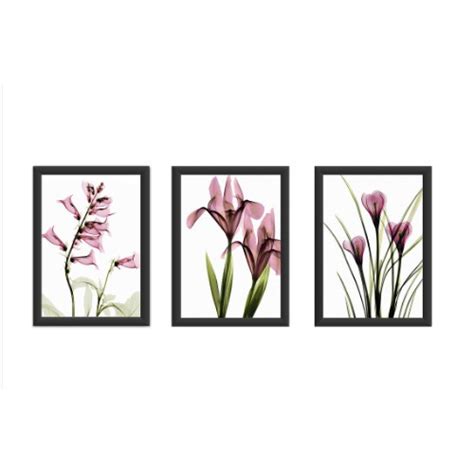 Kit 3 Quadros Decorativos Smart Deco Quarto Sala Varanda Flores