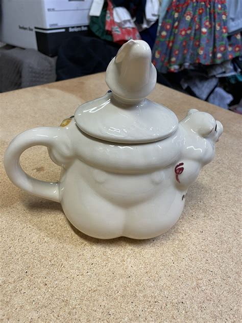 Vintage Shawnee Pottery Tom The Pipers Son Teapot With Lid Colorful