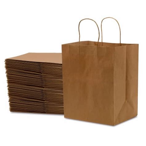 Prime Line Packaging Brown Paper Take Out Bags With Handles Bistro Bulk