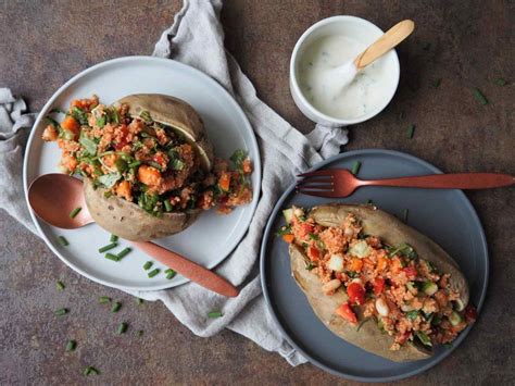 Vegane Kumpir Mit Couscous Salat Und Dip Gr Ner Zucker