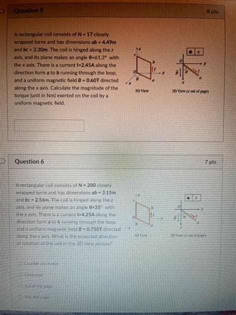 Solved A Rectangular Coil Consists Of N Closely Wrapped Chegg