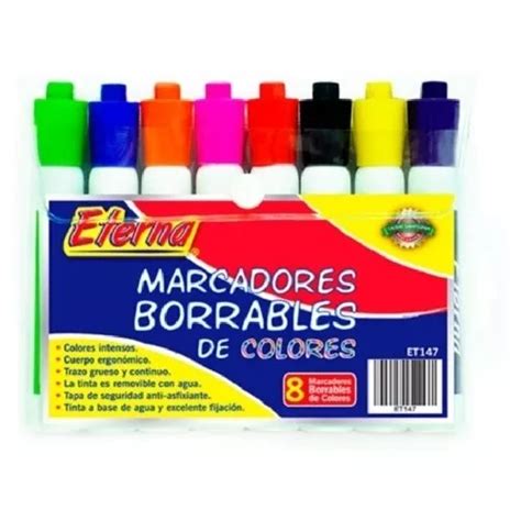 Marcadores Borrables De Colores Eterna X 8 Cuotas Sin Interés