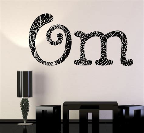 Vinyl Wall Decal Om Mantra Hinduism Yoga Meditation Center Stickers Un