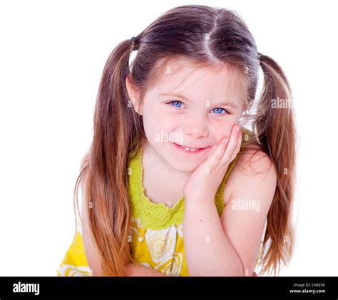 Pretty Girl Close Up Studio Portrait Stock Photo Alamy