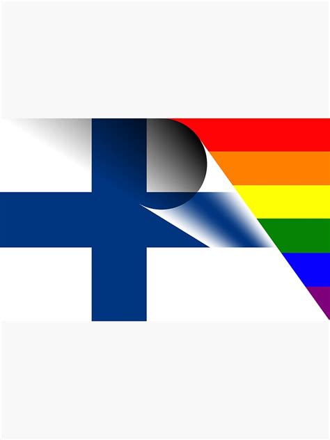 Finland Flag Gay Pride Rainbow Flag Sticker For Sale By Bigbadbear