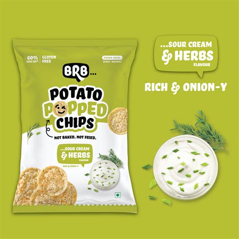 Potato Popped Chips Sour Cream And Herbs Flavour Doshi International