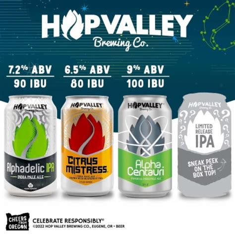 Hop Valley West Coaster Craft Beer Variety Pack Cans Fl Oz