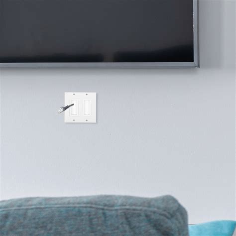 ITSELFER Cable Outlet Cover Plate Pass Through Wall Plate Cord Hider ...